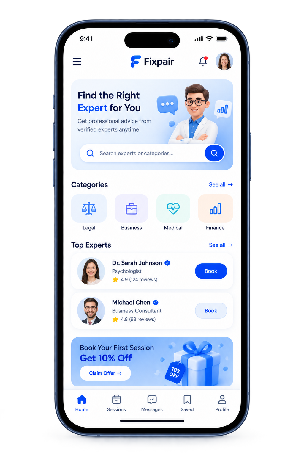 Fixpair Mobile App Screen